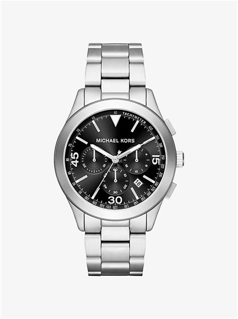 michael kors gareth silver tone watch|Silver.